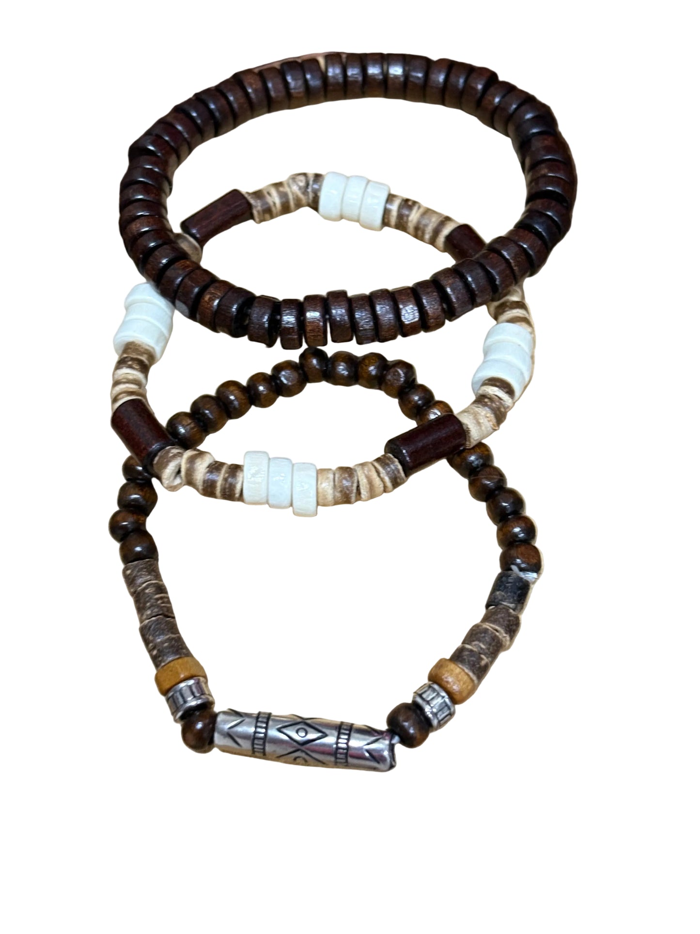 Bohemian Vintage Multi-Layered Bracelet Set Unisex Fashion Jewelry Wood Beads