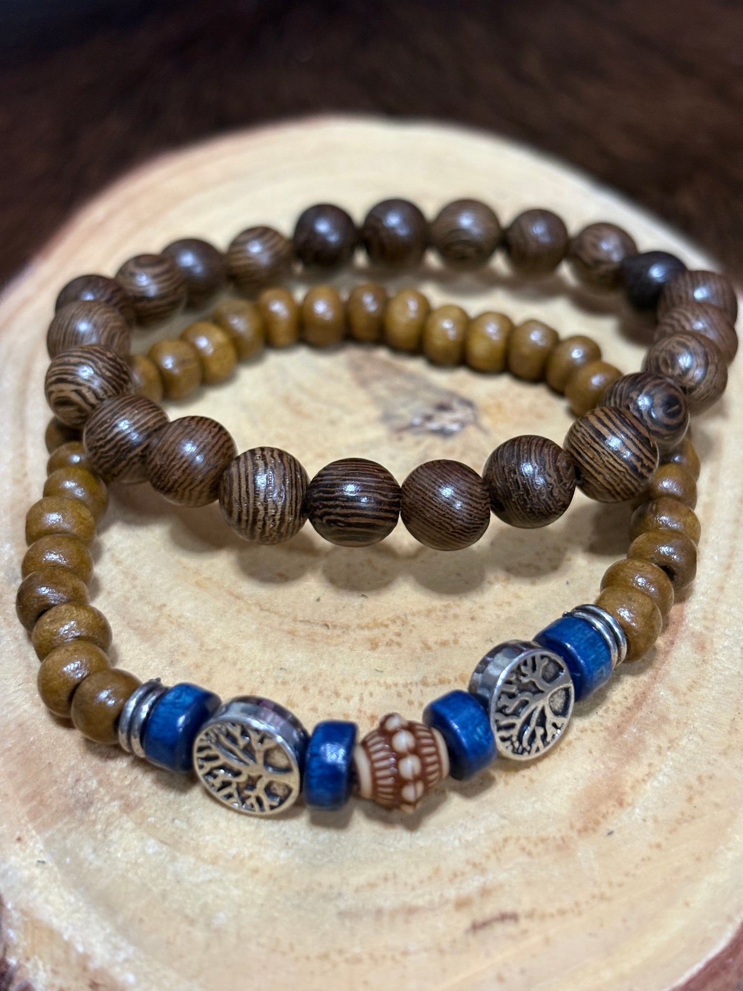 Bohemian Style Fashion Wooden Bead Handmade Couple Bracelet Sets