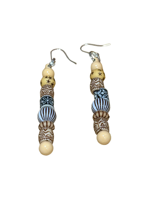 Bohemian Style Wood Dangle Earrings
