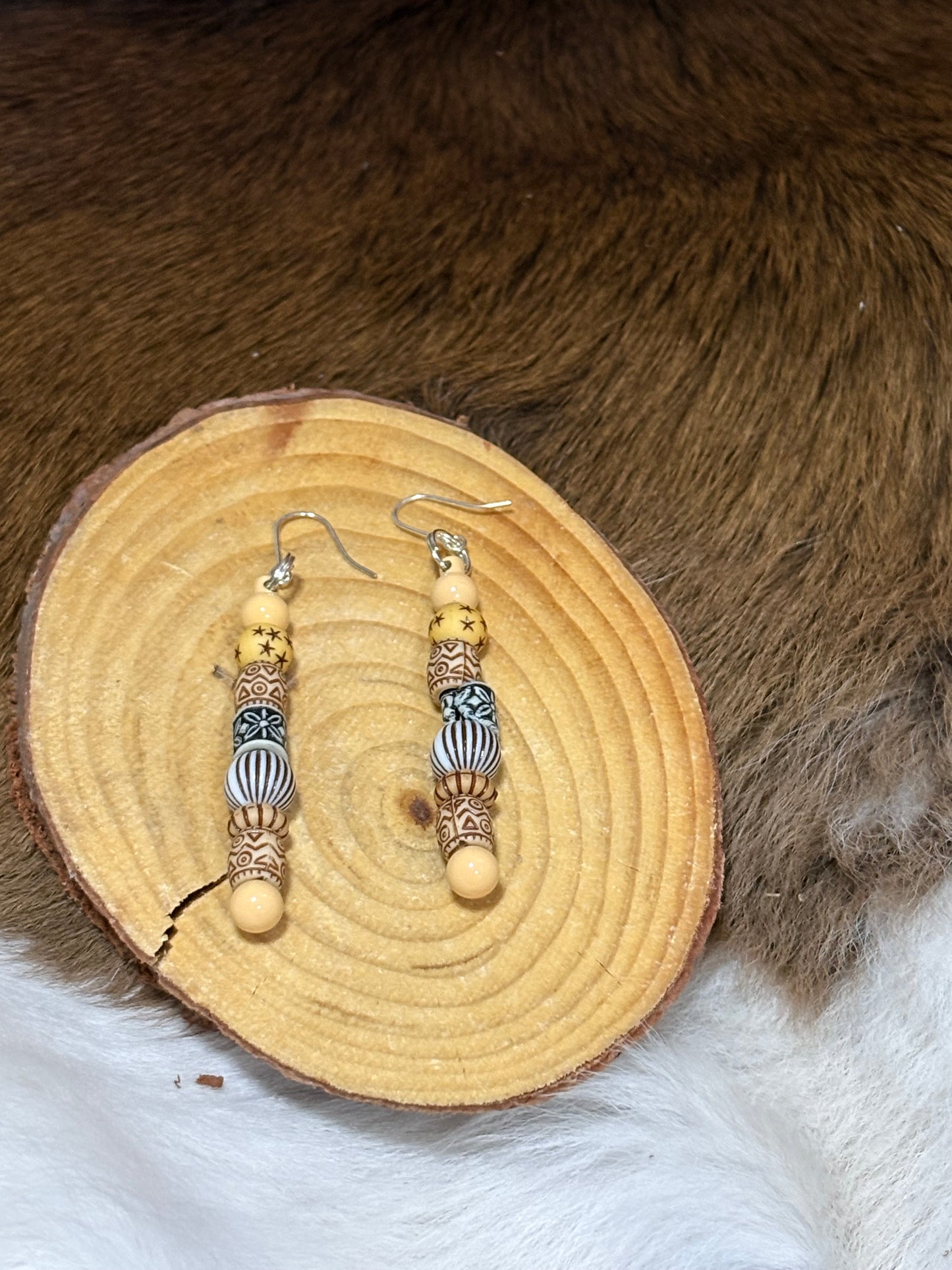 Bohemian Style Wood Dangle Earrings