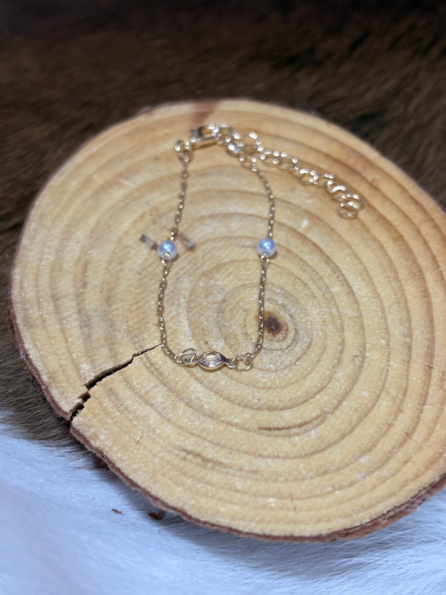Gold Chain Pearl Beads Bracelet