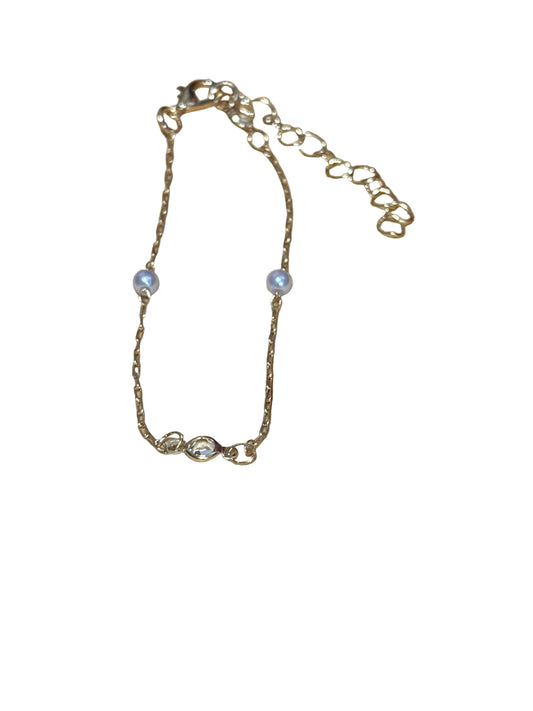 Gold Chain Pearl Beads Bracelet