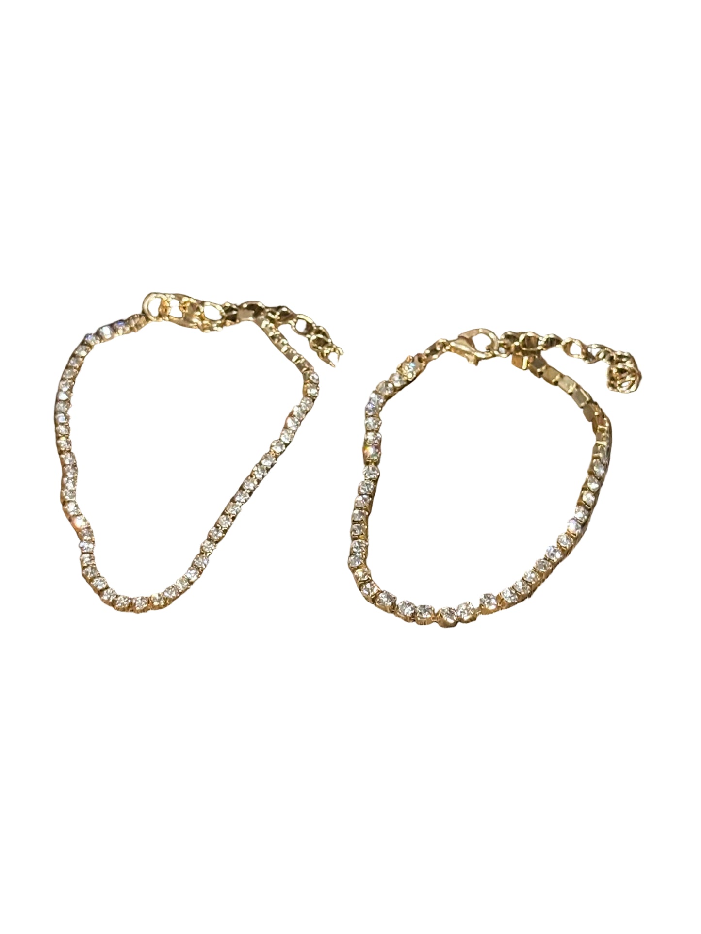Vintage Clear Rhinestone Two Bracelet