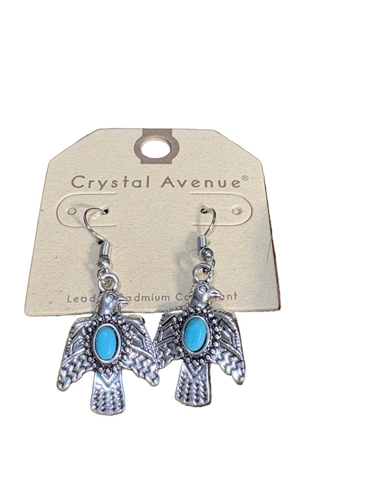 Southwestern Silver Imitation Turquoise Earrings