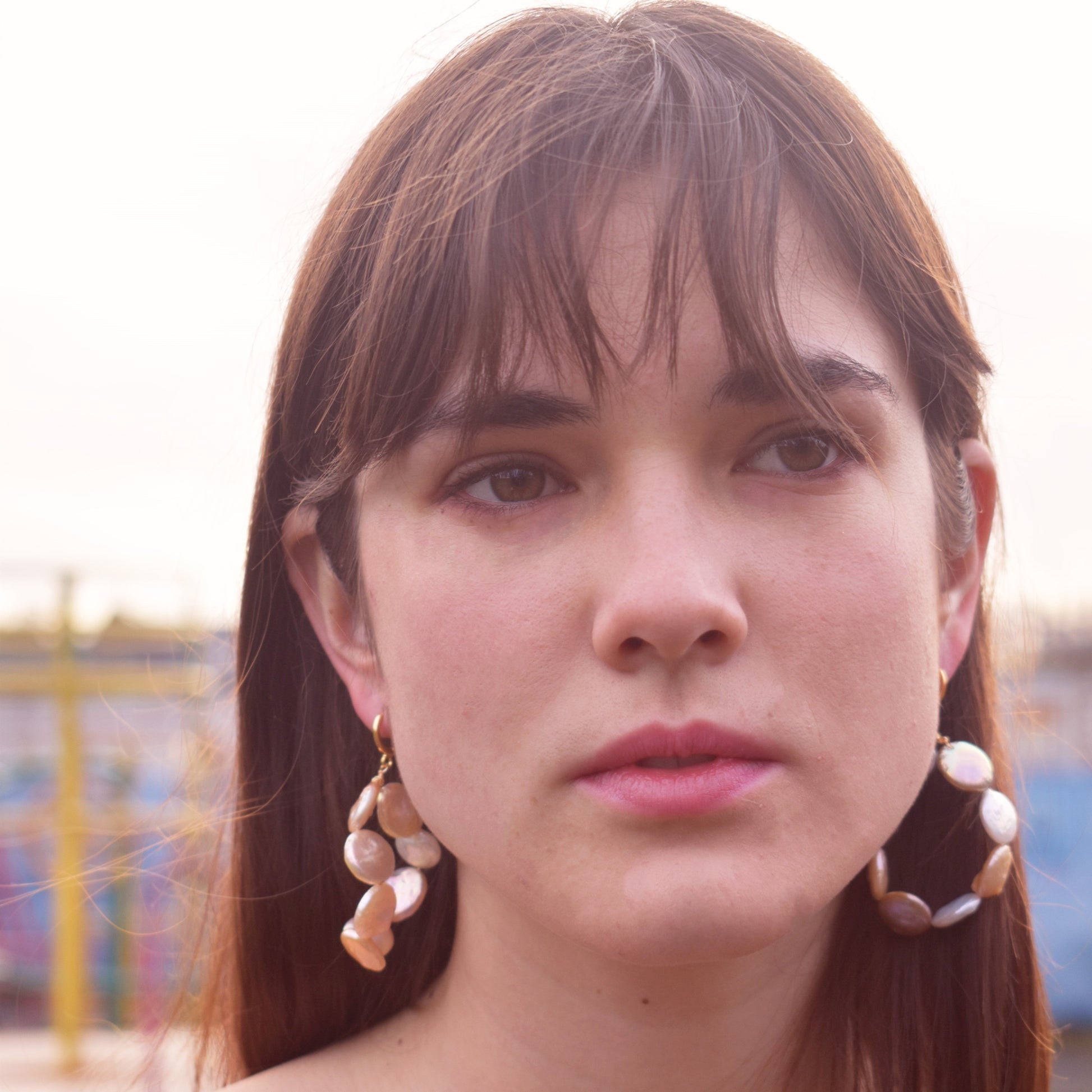 Pastel Pink freshwater pearl hoop earrings | by Ifemi Jewels-3