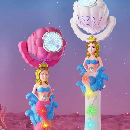 New Children With Lights Cute Mermaid Princess Bubble Wand-0