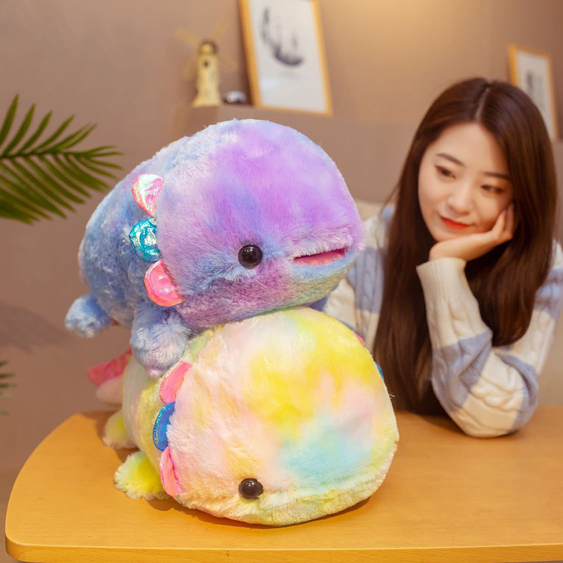 Rainbow Mexican Salamander Plush Toy-0