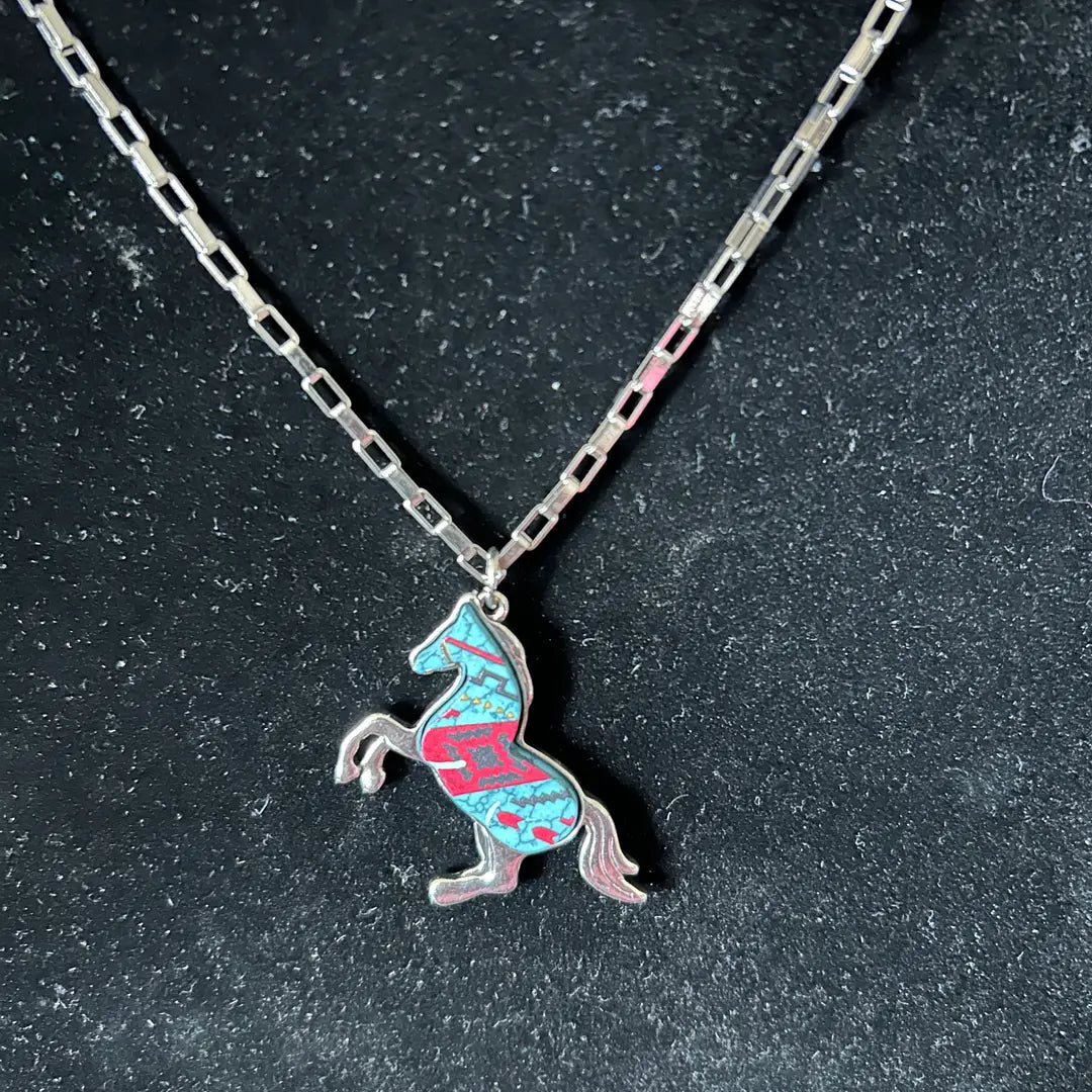 Horse Earrings & Necklace Set