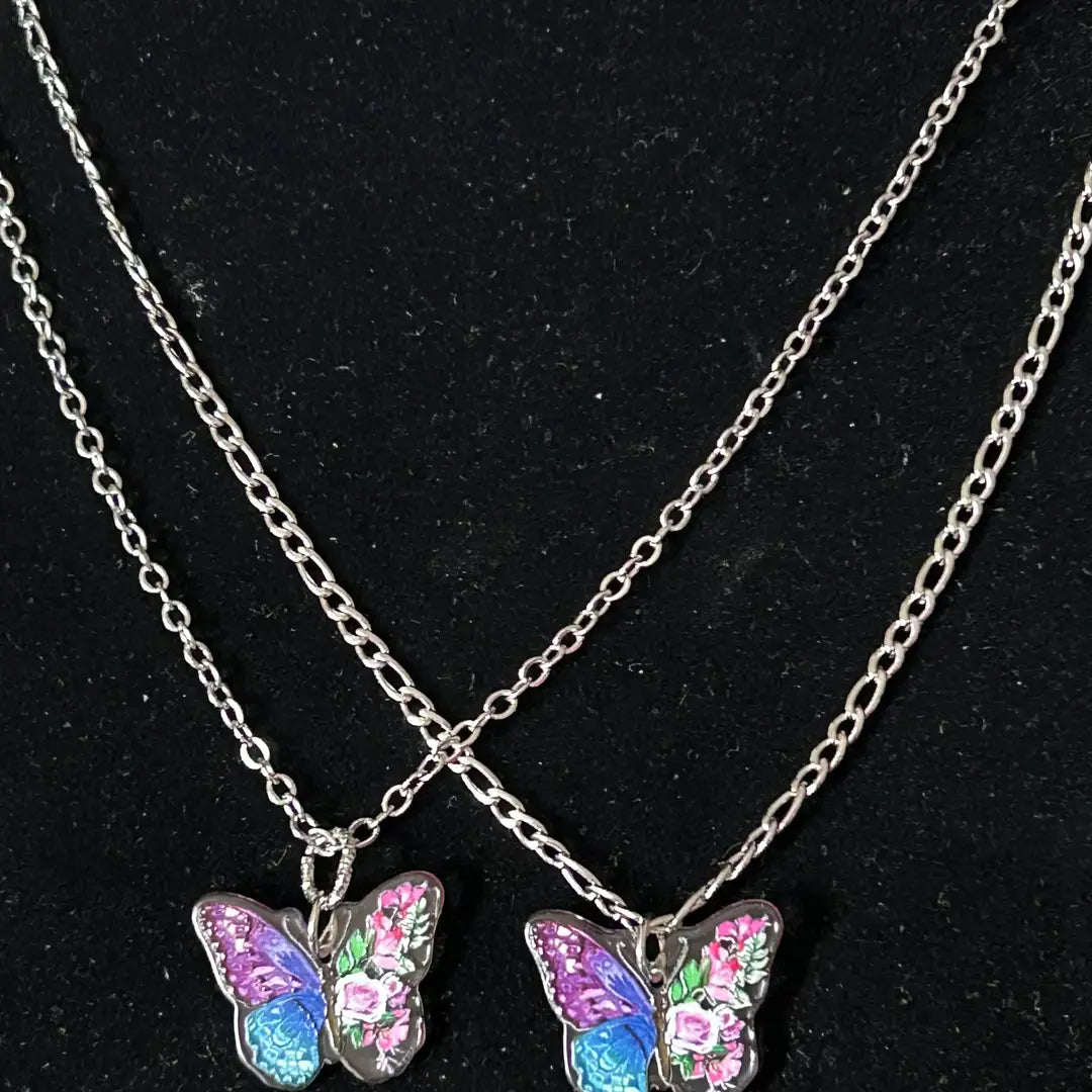Colorful Butterfly Earrings & Necklace Set