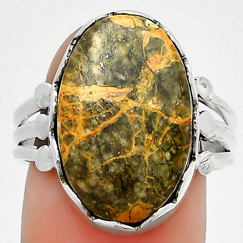 Natural Moroccan Yellow Jacket Jasper Ring size-9 R-1338 SDR184425