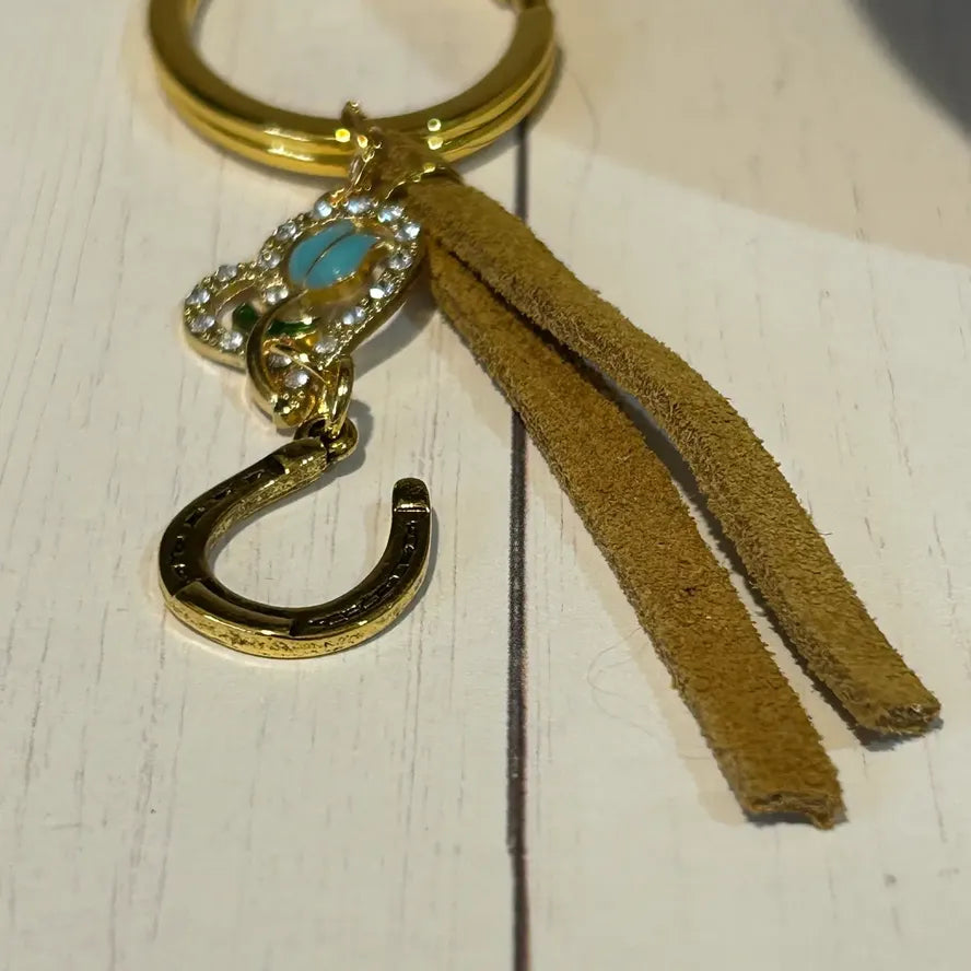 Western Horseshoe with Heart Keychain
