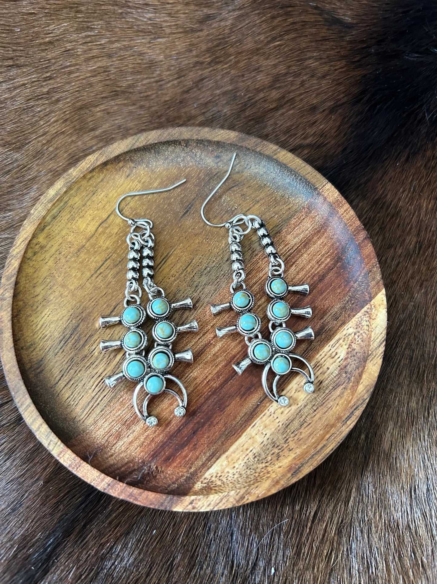 Western Bohemian Dangle Earrings Turquoise