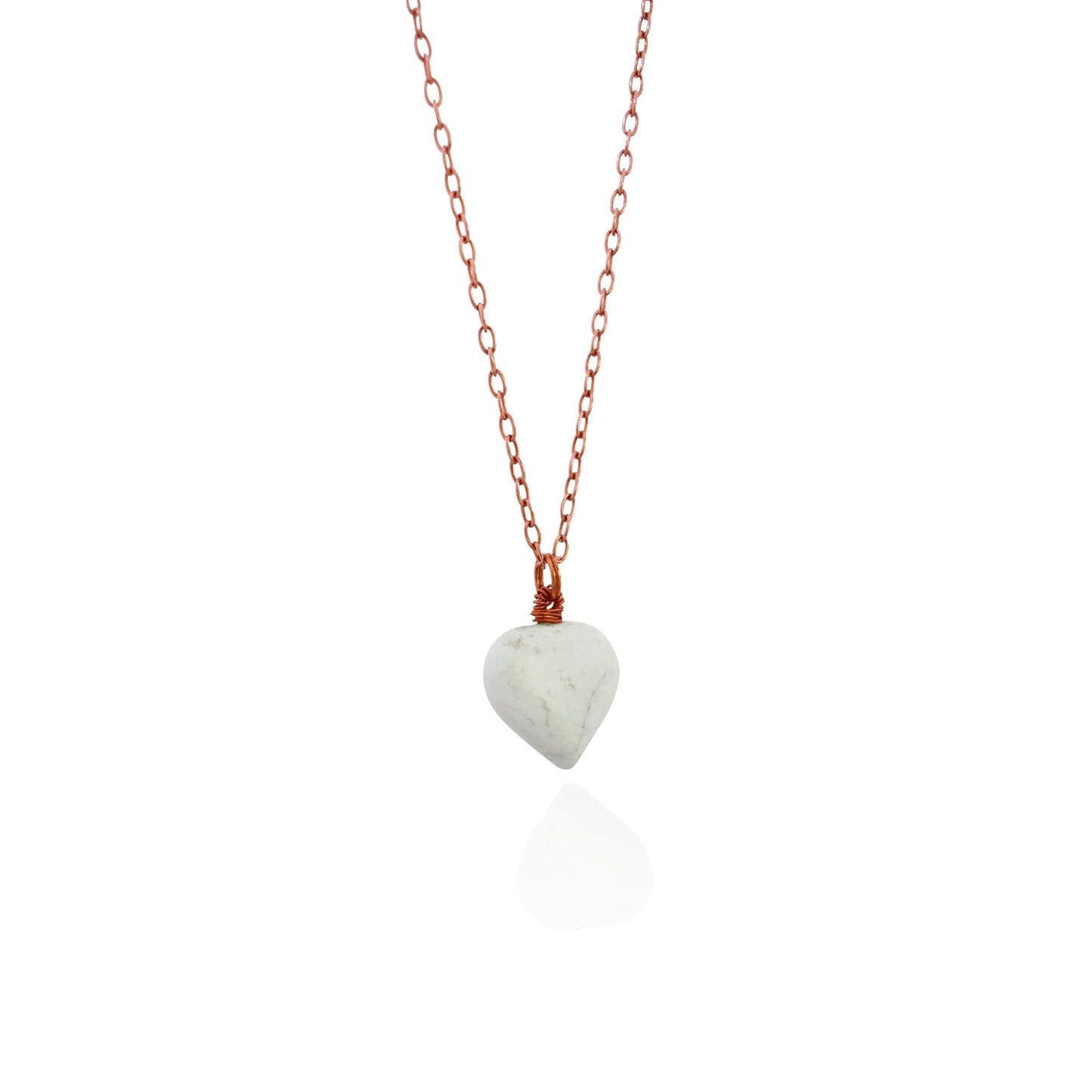 White Howlite Rose Gold necklace, White and Pink Gemstone Necklace, Bloom Collection | by nlanlaVictory