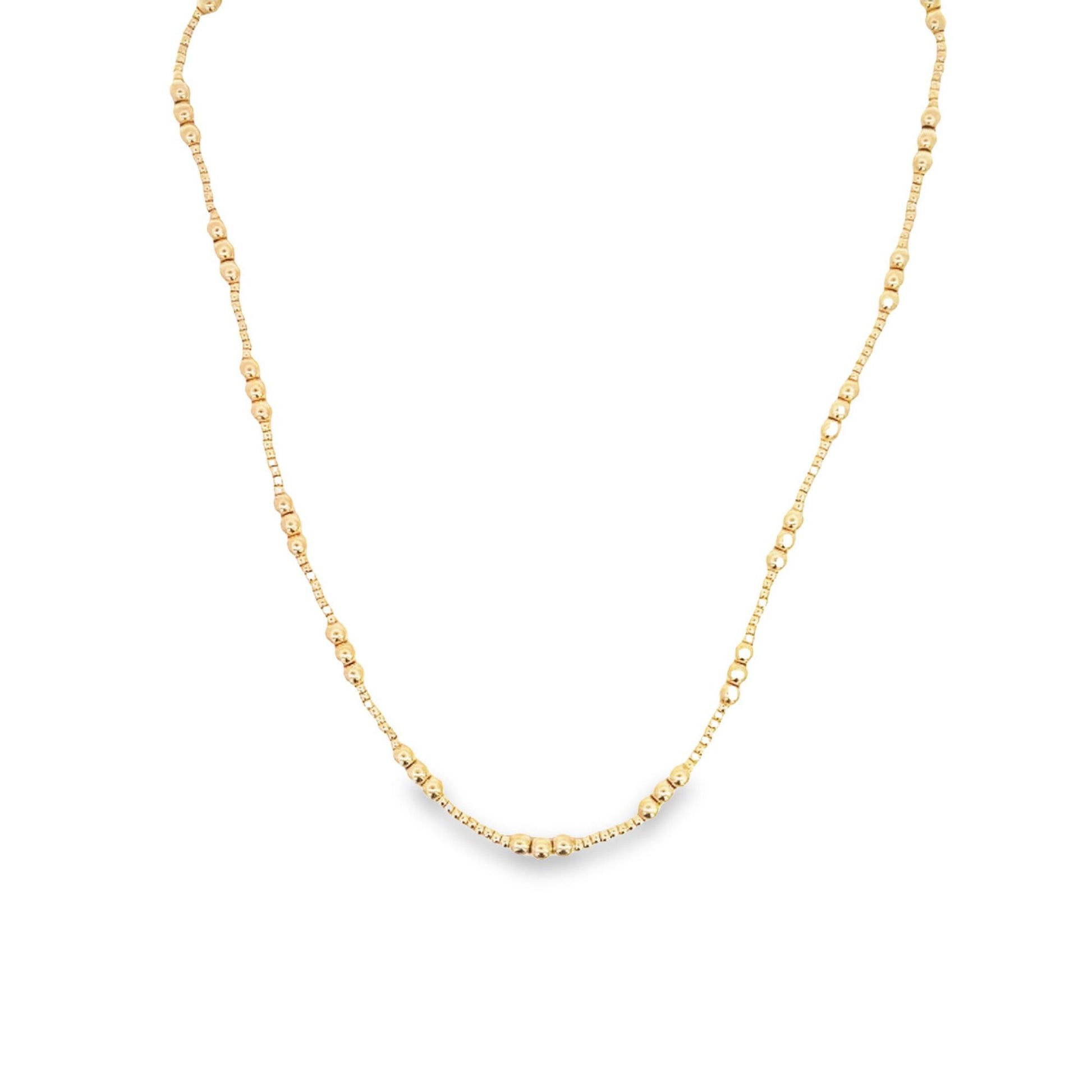 18K Gold Filled 4mm Beaded Chain Necklace (H184)-0