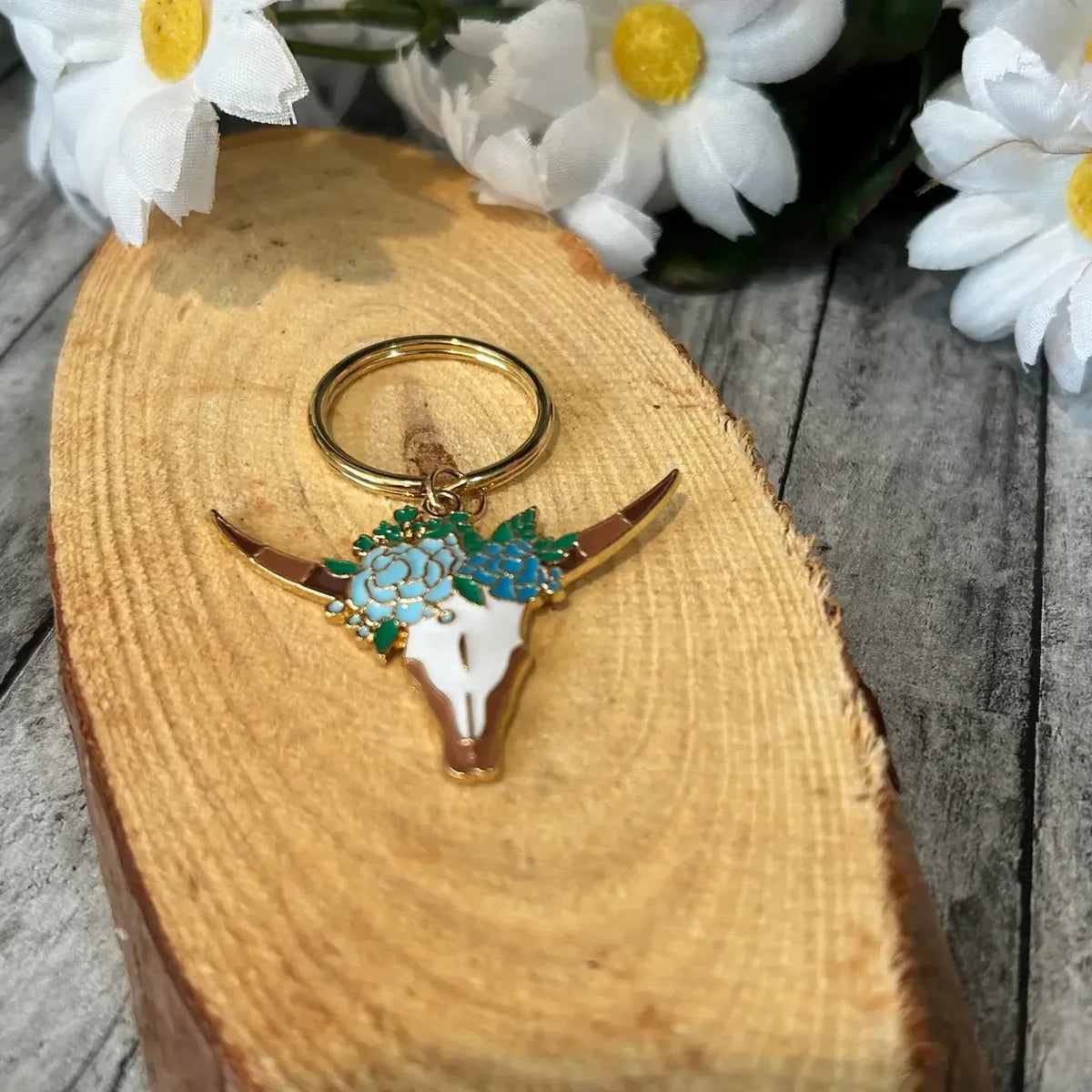 Western Colorful Steer Keyring Assortment