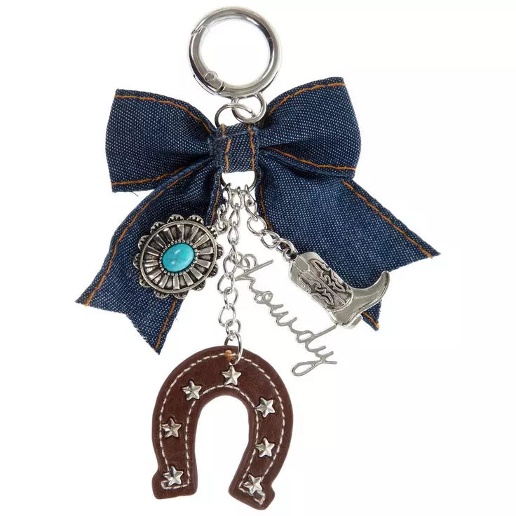 Western Bow Bag Charm Keychain