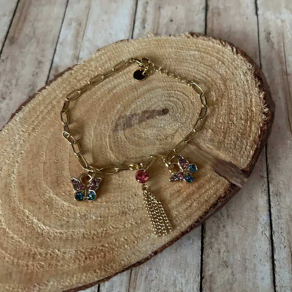 Little Rhinestones Butterfly Bracelet