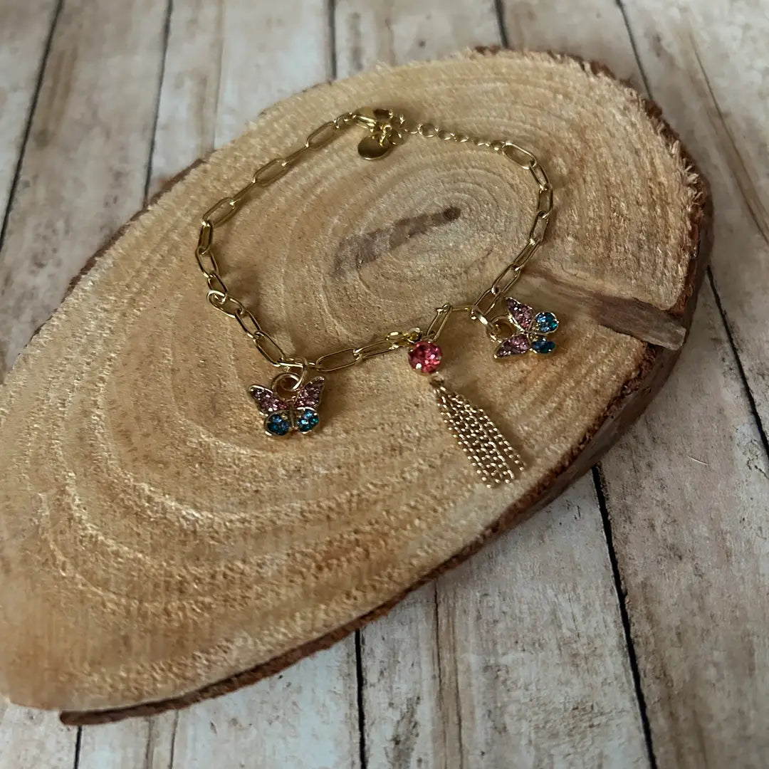 Little Rhinestones Butterfly Bracelet