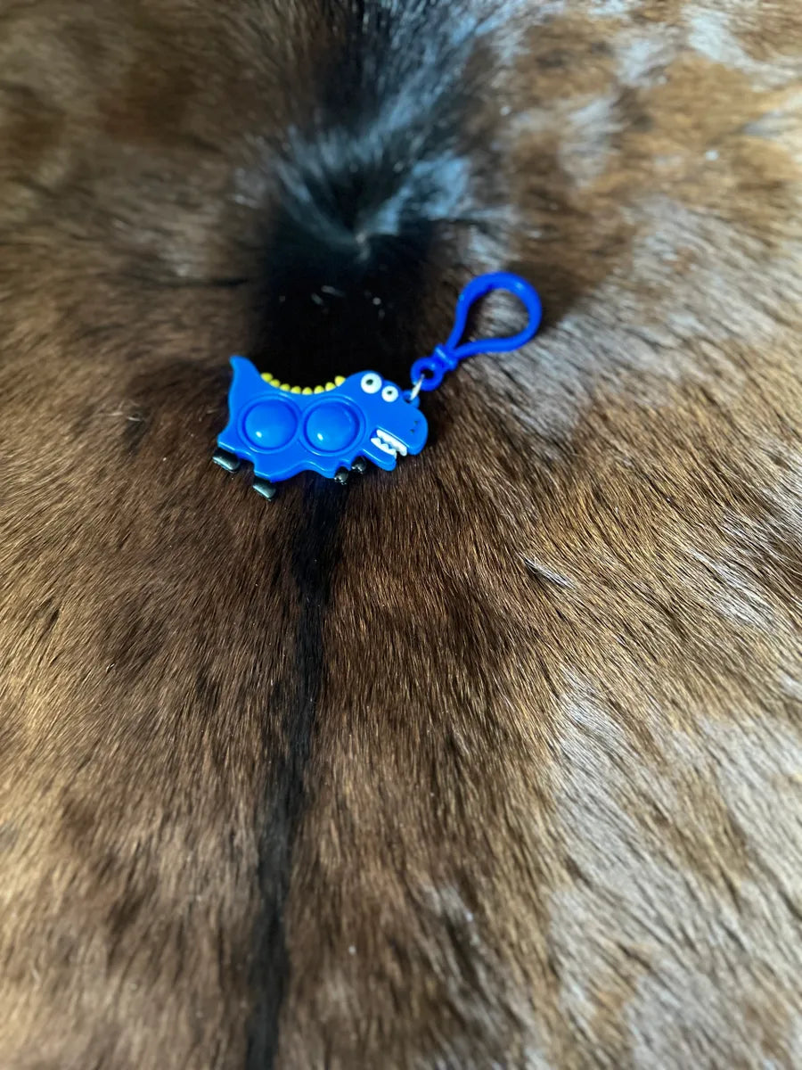 Kids Cartoon Dino Finger Punch Backpack Keychain