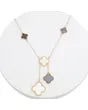 Charm Drop Multi Quatrefoil Clover Gold Necklace