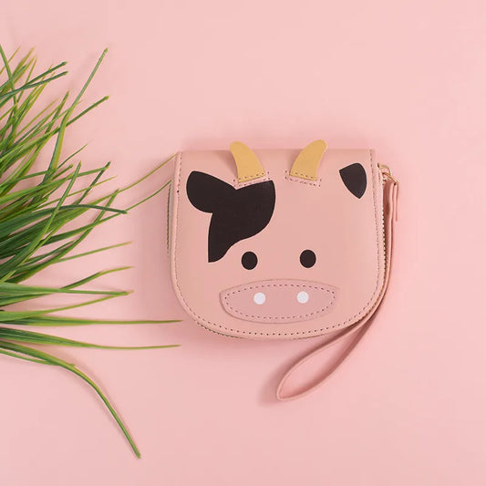 Cows Pu Leather Zipper Coin Purses Assorted Colors