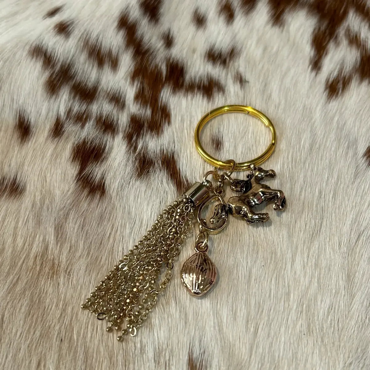 Western Keychain Horse with Long chains