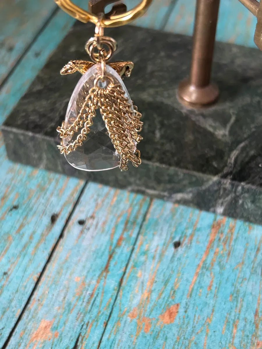 Western Teardrop Horse Gold Keychain
