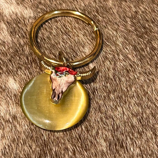 Western Steer Head Keychain