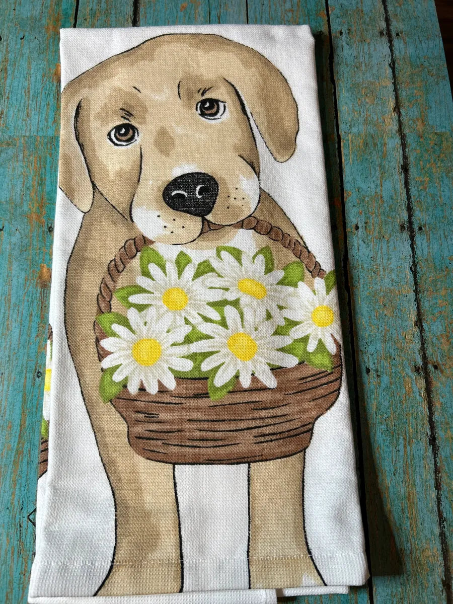 Western Farm Animal Dish Towels Theme Cow Pig Puppy and Horse