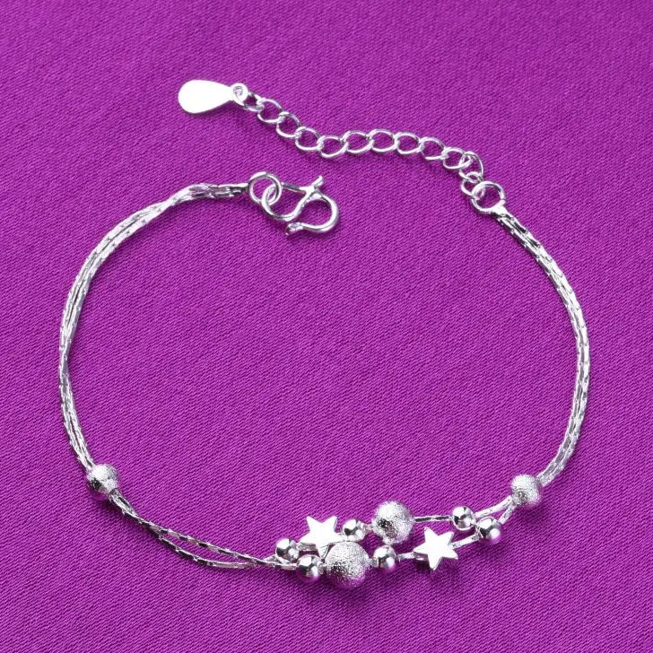 Cute Star Charm Ankle Bracelet Anklet in 925 Sterling Silver