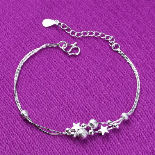 Cute Star Charm Ankle Bracelet Anklet in 925 Sterling Silver