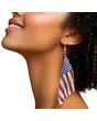 Fish Hook Stars and Stripes Draped Flag Earrings