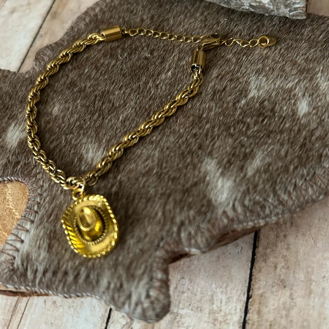 Western Cowboy Hat Rope Chain Bracelet