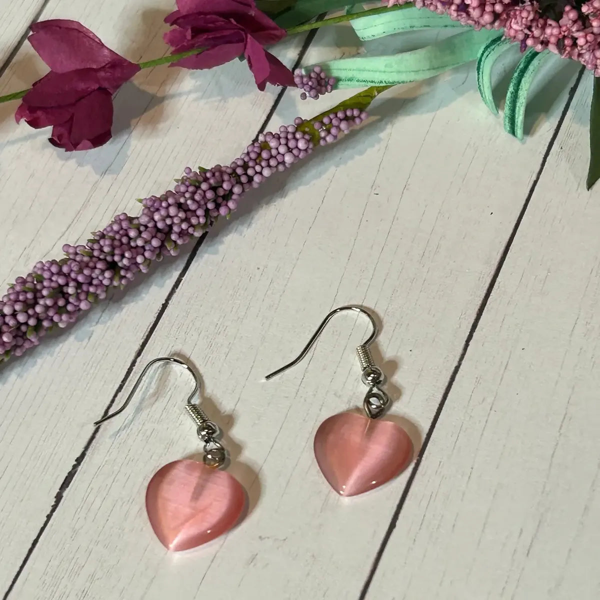 Stone Heart Shape Pendant Gemstone Pocket Carved Quartz