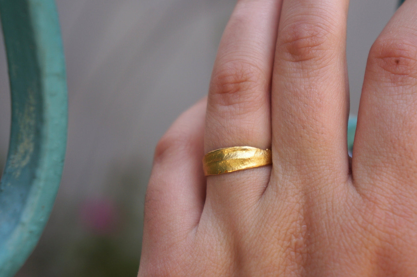 Solid Gold Olive Ring – 9k 14k 18k Gold Leaf Band | Nature Inspired Wedding Band-2