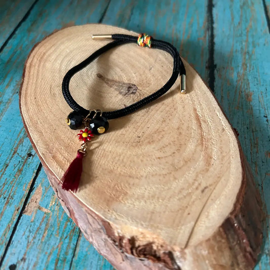 Girls Western Leather Charm Bracelet