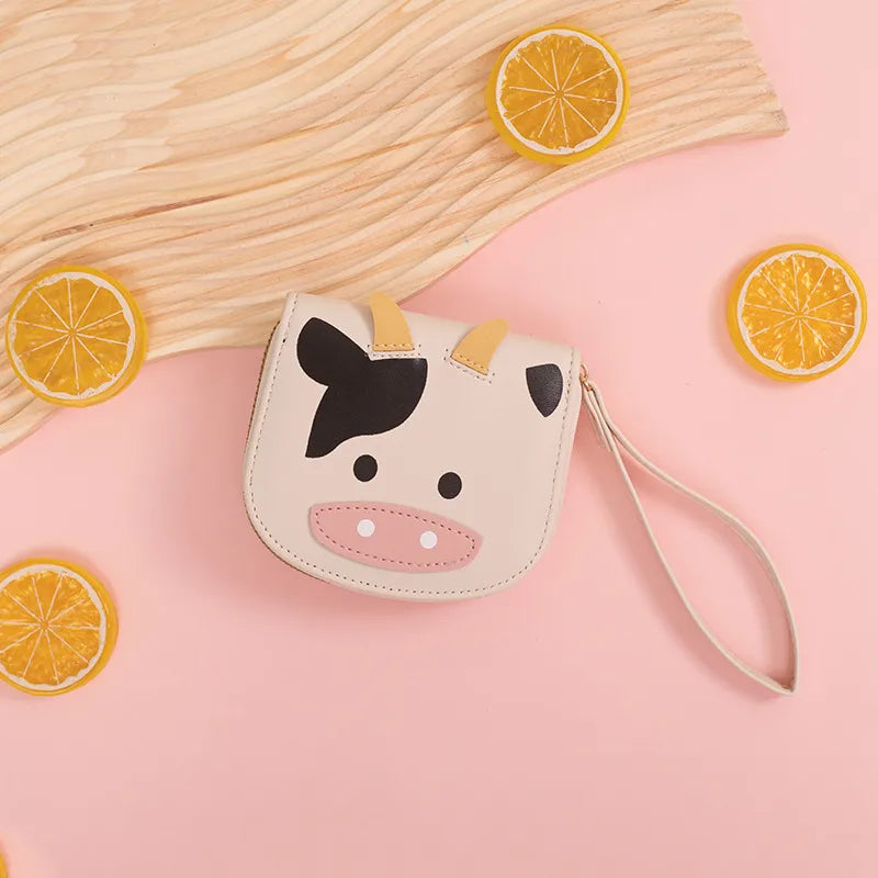 Cows Pu Leather Zipper Coin Purses Assorted Colors