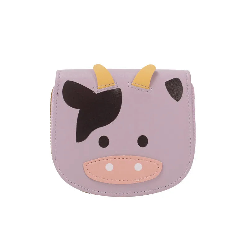 Cows Pu Leather Zipper Coin Purses Assorted Colors
