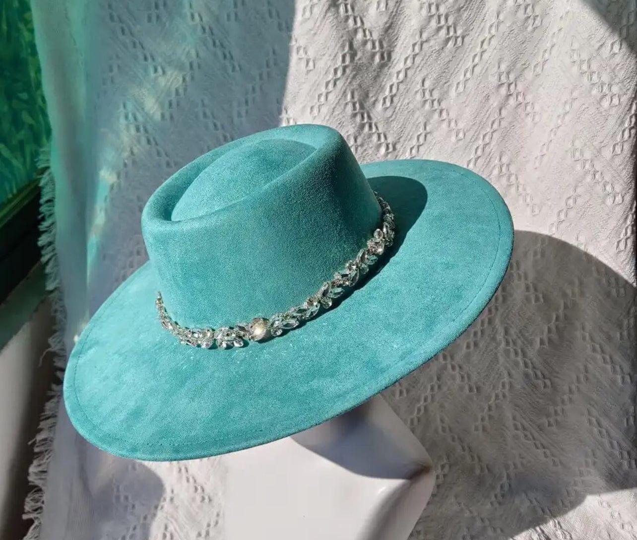 Raw flower diamond round brim Fedora Hat