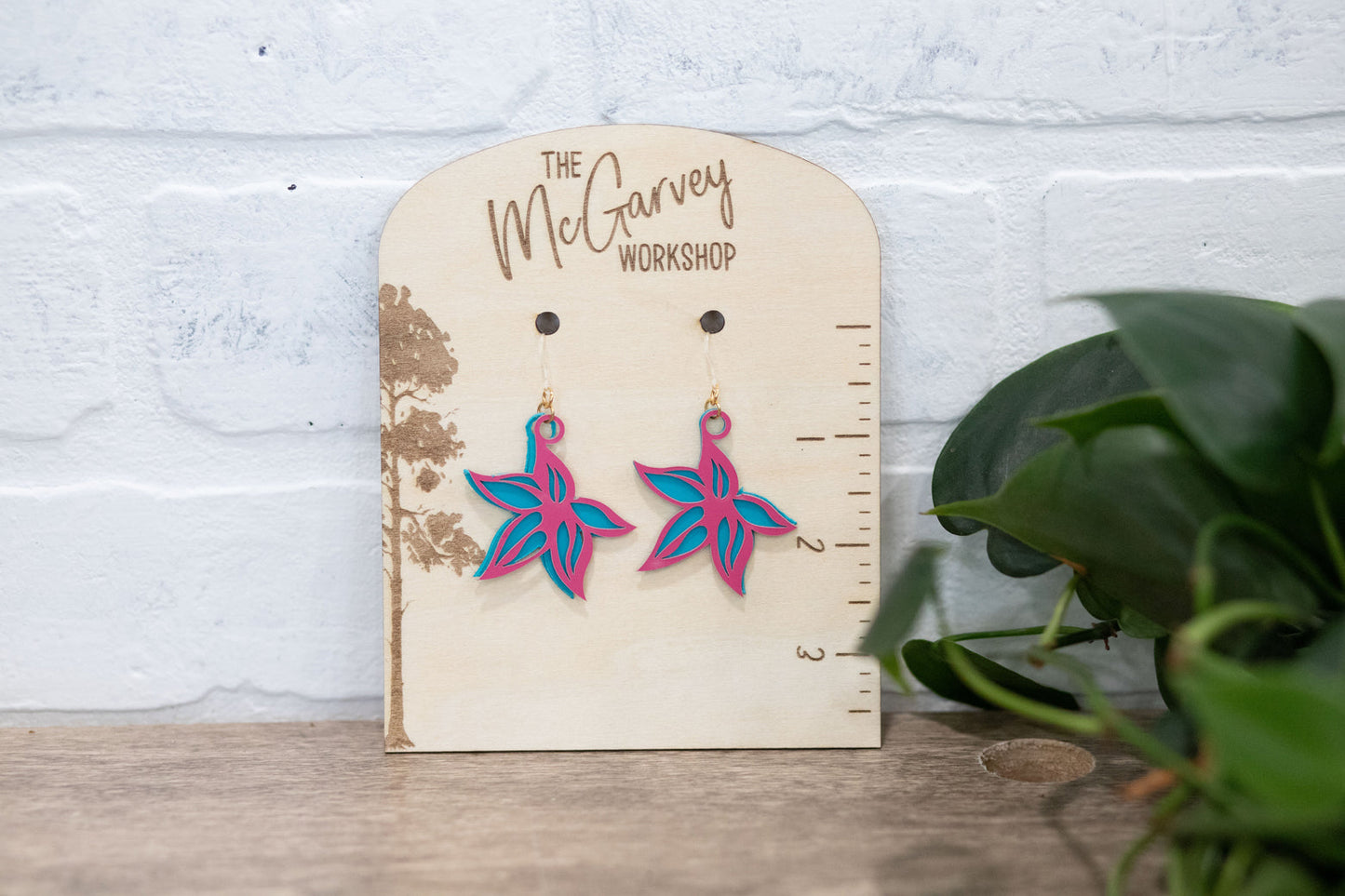 Leaf Dangle Earrings, Fall Earrings, Plastic Earrings, Hypoallergenic-0