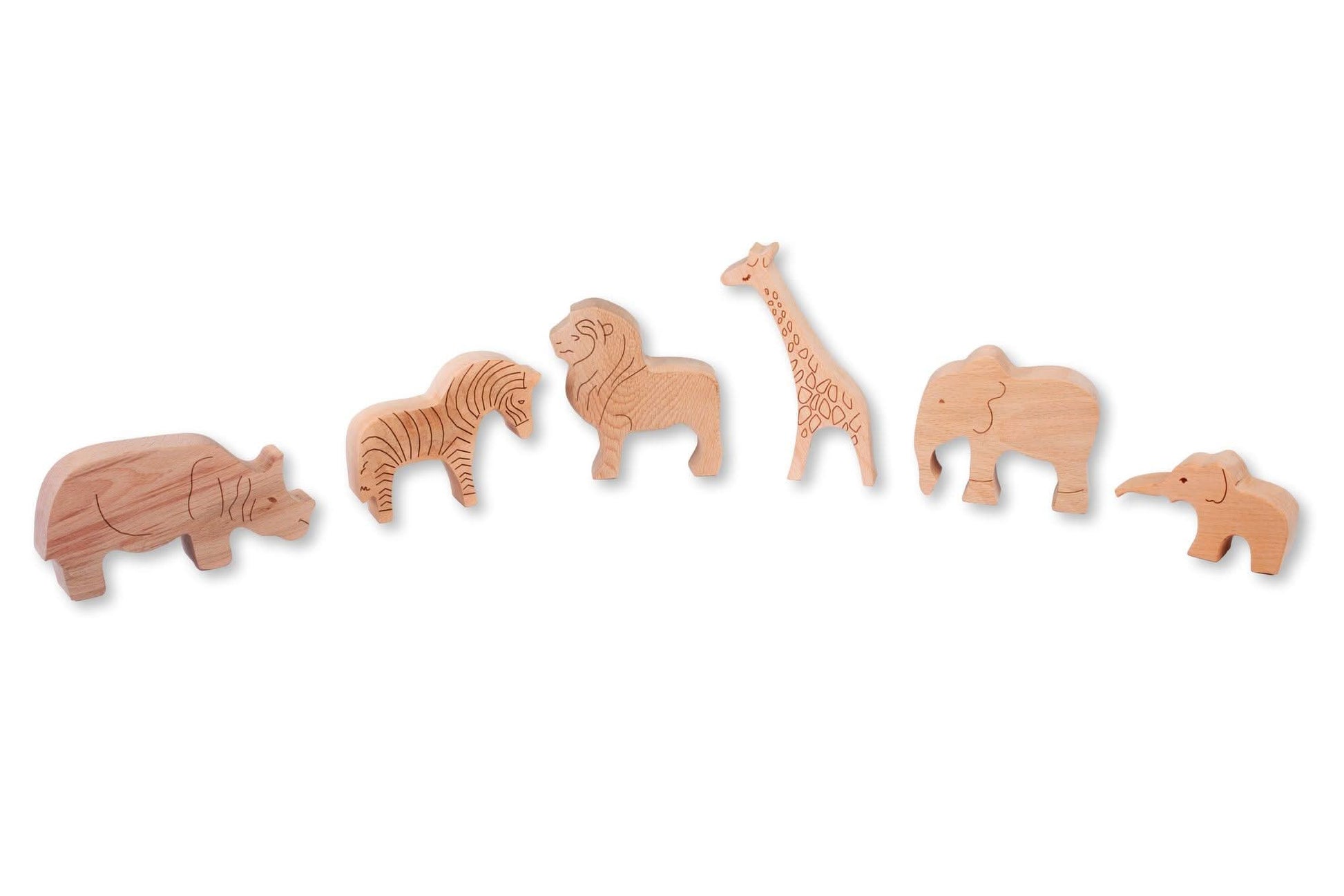 Wooden Safari Animals Set-4